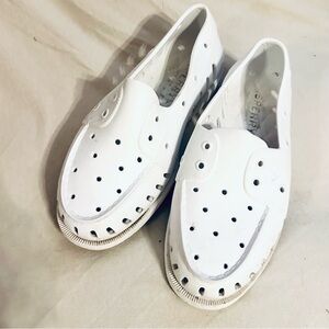 Sperry Women’s Float Boat Shoes White Rubber Perforated Slip-On size 9 GUC